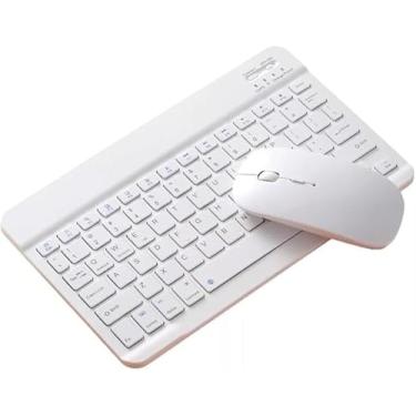 Imagem de Kit Teclado E Mouse Sem Fio Bluetooth Colorido Para Tablet Pc iPad