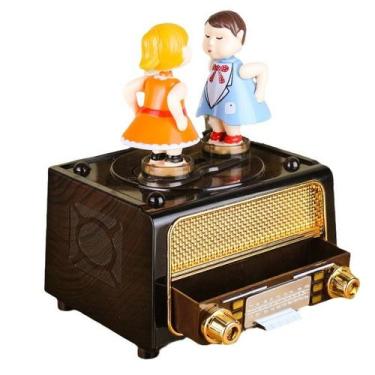 Imagem de Mini toca-discos retrô Music Box com figuras de casais dançando - Yiwe