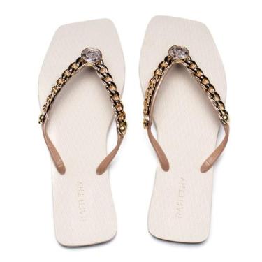 Imagem de Chinelo Feminino Rafitthy Charm Bege/Dourado, Bege, 38