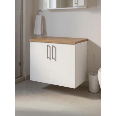 Imagem de Gabinete para Banheiro 80cm Mdf Freijo Paris - On Móveis