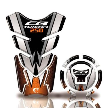 Imagem de Kit Protetor Tanque Adesivo Moto Honda Twister Acima 2018 Laranja Laranja