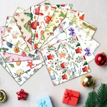 Imagem de Papel para scrapbook 15 x 15 cm, 12 folhas/12 designs de papel decorativo texturizado de dupla face para bricolage cartão de fundo arte artesanato álbum de fotos -B