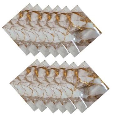 Imagem de Placa Adesiva Marmore 3D Kit 10 uni Papel de Parede Autocolante Reform