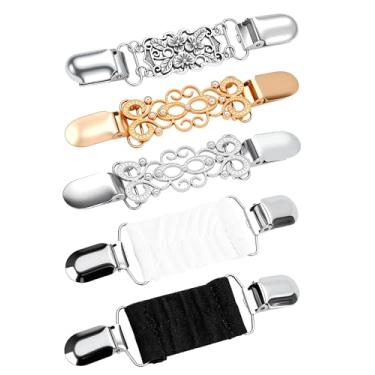 Imagem de 5 peças de clipes de suéter clipes de cintura com clipe vintage para vestido vintage broche retrô conjunto de clipe de camisa para roupas femininas xaile cardigã colarinho, 5 estilos