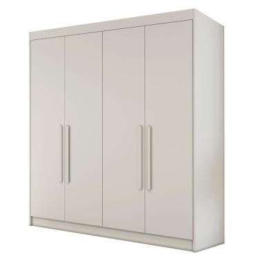 Imagem de Guarda Roupas Casal 4 Portas 3 Gavetas 100% Mdf Tunis Off White