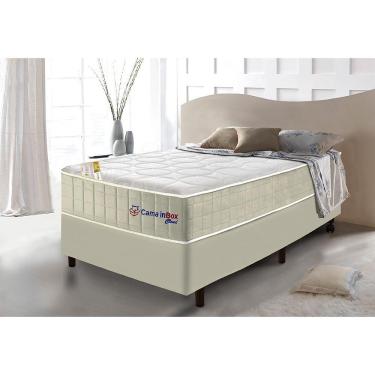 Imagem de Conjunto Cama Box Solteiro Com Molas Ensacadas Cama Inbox Cloud Bege 88x188x67