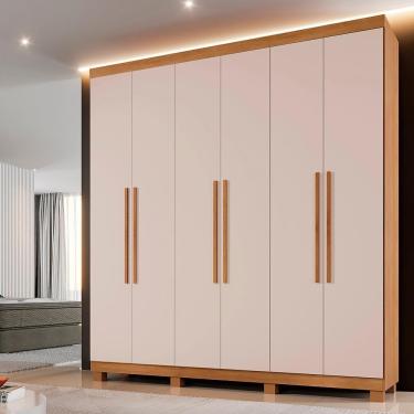 Imagem de Roupeiro Verona 6 Portas 3 Gavetas Cinamomo/off