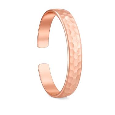 Imagem de Healing Monk Pulseira de cobre puro para homens e mulheres – Pulseira de cobre sem revestimento feita à mão – Pulseiras de cobre curativas ajustáveis para artrite – Pulseira de cobre masculina e