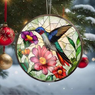 Imagem de Enfeites de Natal para pendurar em cristal, enfeites de árvore de Natal feitos à mão, decoração de carro e casa - presentes de Natal, decoração de artesanato em acrílico, ideias de troca de presentes