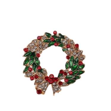 Imagem de Generic 1 peça de broches de Natal HC0375 liga de cera de gotejamento multicolorida 4,2 x 4,5 cm