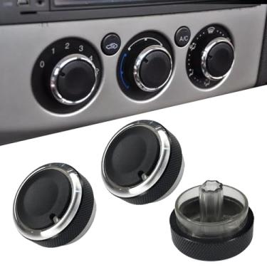 Imagem de KUQUTIDY Para Ford Focus 2005-2014 A/C Botão de controle de ar condicionado, 3 peças de console aquecedor climático soprador temperatura HVAC ventilador velocidade sistema interruptor substituição