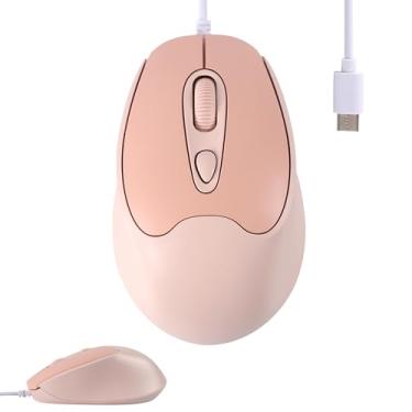 Imagem de Mouse com fio tipo C mouse de computador com cabo de 3,94 pés 4 botões 800-1200-1600 sensibilidade clique silencioso óptico portátil USB C mouse com fio para laptop, PC, MacBook, tablet, smartphone