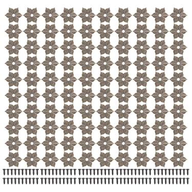 Imagem de Protetores de canto vintage flor forma decorativa capas de canto com parafusos para caixa de madeira scrapbook álbum de fotos 100pcs ferro estilo retrô 35mm