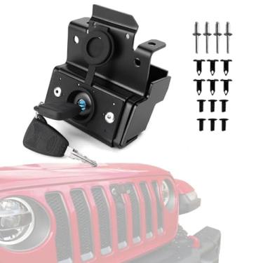 Imagem de YEBOOCA Trava de capô de carro com chave compatível com Jeep Wrangler JK 2007-2018