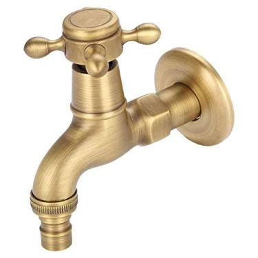 Imagem de Domary Torneira de Latão Sólido Estilo Antigo para Máquina de Lavar, Torneira de água de Alça única Vintage Com Torneira de Latão, Fácil de Instalar (torneira da máquina de lavar roupa curta)
