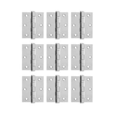 Imagem de Kits Dobradiças Aço Inoxidável com Parafusos Reforçadas Porta Madeira 3UN 6UN 9UN 12UN (9 UNIDADES)