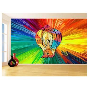 Imagem de Papel De Parede 3D Animais Pop Art Rinoceronte 3,5M Pxa491 - Você Deco