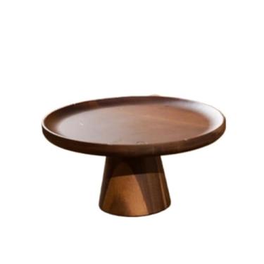 Imagem de Cesta de frutas Cestas de armazenamento de frutas tigela de frutas de madeira com pés decoração de mesa de café feita à mão tigela de pedestal redonda para cozinha ou mesa de jantar prato de frutas