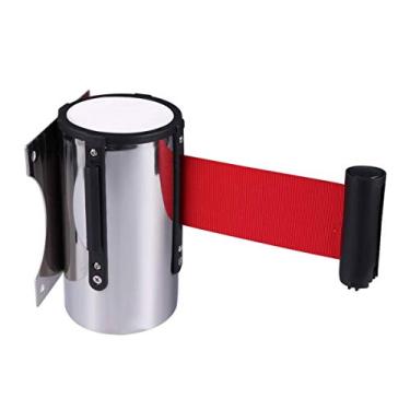 Imagem de YWangQiang Suporte de parede de controle de multidão cinto de barreira retrátil de 5 m cinto de suporte telescópico cinto de segurança nuvem fila cerca cinto para banco aeroporto hotel empresa