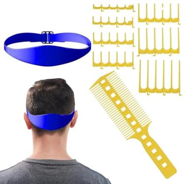 Imagem de Guia de corte de cabelo | Guia de aparador de cabelo, conjunto de protetor de pente - kit de corte de barbeiro, modelo de pulseira de silicone, 7 acessórios para dentes de pente e ferramenta de estilo