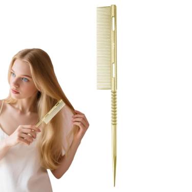 Imagem de Pente de cauda pontiaguda para pentear – Escova de cabelo para provocar cerdas de metal – Pente ergonômico para desembaraçar a raiz, ferramenta de estilo para filha, esposa