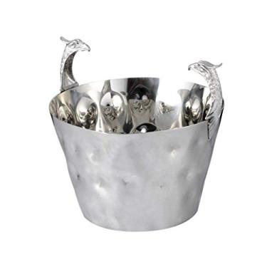 Imagem de Balde de gelo Balde de gelo, baldes de gelo de aço inoxidável com pinça, balde de gelo isolado de parede dupla, baldes de gelo de vinho para pátios e bar