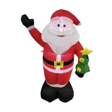 Imagem de Fancyes Papai Noel inflável de Natal com LED para decoração de festas natalinas, com árvore de Natal inflável para jardim, quintal e