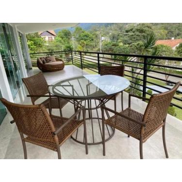 Imagem de Mesa C/4 Cadeiras Fibra Sintetica E Aluminio - Ler Descrição Favorito 