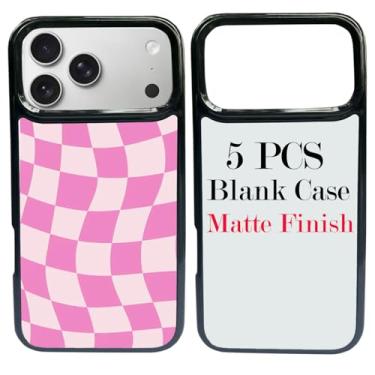 Imagem de JUSTRY 5 conjuntos de capas de telefone em branco de sublimação para iPhone 17 Pro, 2 em 1 2D DIY TPU capa móvel em branco capa de borracha macia + inserções foscas, fácil de sublimar personalizado