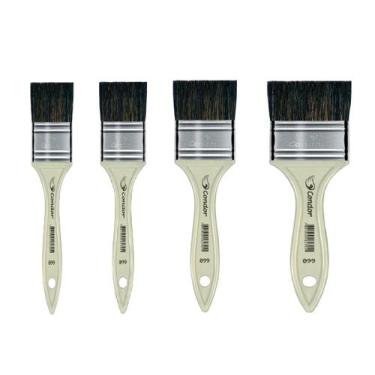 Imagem de kit 4 PINCEL TRINCHA SEDA 660 1 1/2 2 2 1/2 3 PRO CONDOR