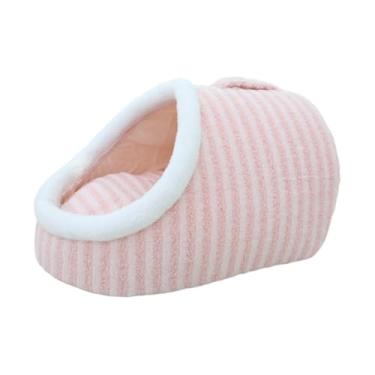 Imagem de Gralara Cama para gato, caverna, barraca para cachorro, fundo macio e antiderrapante, portátil, casa para animais de estimação com almofada removível, Rosa