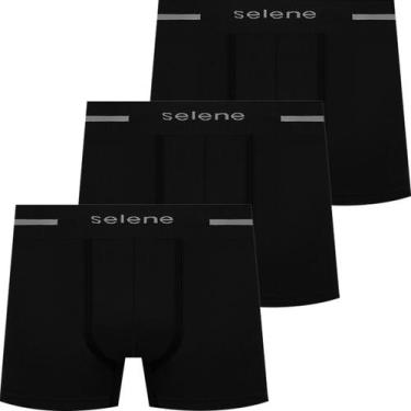 Imagem de Kit 3 Cuecas Boxer Selene Masculina Poliamida Box Sem Costura Atacado 