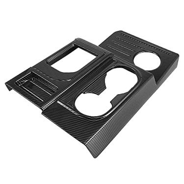 Imagem de X AUTOHAUX Painel de fibra de carbono padrão de carro interior console central engrenagem mudança moldura painel acabamento para Toyota Tundra 2014-2021