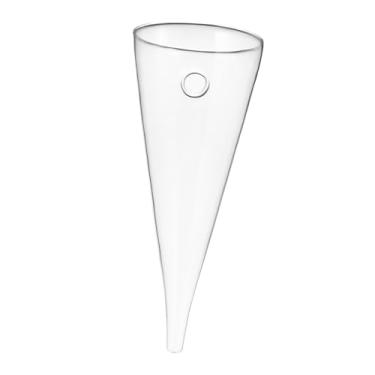 Imagem de BESTYASH Vaso circular de vidro transparente para pendurar na parede, decoração de flores, design em forma de cone para quarto e escritório, suporte de flores feito à mão para ambientes internos