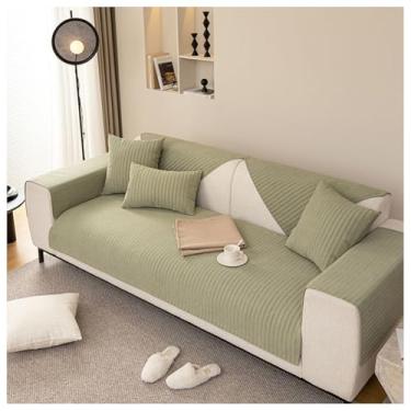 Imagem de SPXMQSS Capas de sofá para sofá seccional, antiderrapante, capa de sofá de chenille macia de 1/2/3/4 lugares, universal em forma de L, protetor de móveis B 110 x 110 cm