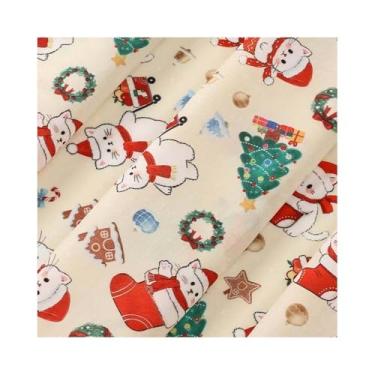 Imagem de Tecido Com Estampa Natalina De Desenho Animado, 1 Peça - 50/100/200/500x150cm, Largura Fixa De 150cm | Ideal Para Toalhas De Mesa, Cortinas, Costura E Decoração De Natal(Style 4,500x150cm)