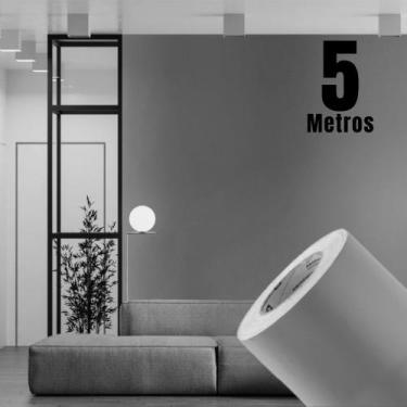 Imagem de Papel de Parede PREMIUM ROLO 5m Adesivo para Móveis Cinza Texturizado 
