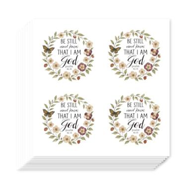 Imagem de AHANDMAKER 80 peças adesivos autoadesivos para planejamento da Bíblia com versículo floral para agenda, calendário, scrapbook, artesanato, artes, diário, saco de presente, tema de selo, decoração de