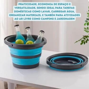 Imagem de Balde Dobrável Retrátil 5L Sortido Flexível Multiuso Casa Cozinha Lava