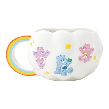 Imagem de Care Bears Caneca Paladone em forma de nuvem com alça de arco-íris - Copo de café de cerâmica de 450 ml oficialmente licenciado para bebidas quentes, chá, chocolate quente - Bonita colecionável para