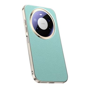 Imagem de POYUFRG Capa ultrafina para Huawei Mate 80 Pro Max/80 Pro/80, capa de couro galvanizado para negócios de luxo, capa de proteção de lente completa, verde, 80 Pro