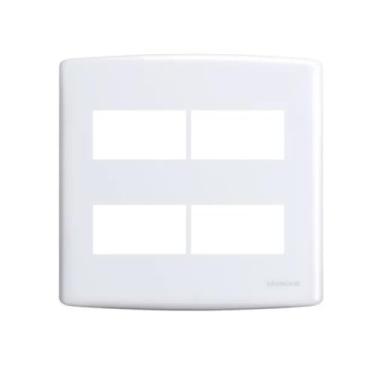 Imagem de Placa 4X4 4 Módulos com Suporte, Alumbra, Siena 6466, Branco