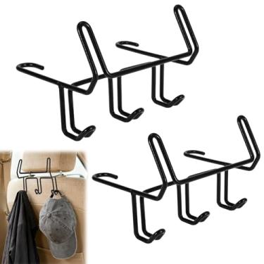 Imagem de KKONHII 2 peças de suporte de capacete rígido para caminhão, organizador de carro com 5 ganchos, organizadores traseiros de assento de carro para bonés, jaqueta, bolsa de ferramentas, capacete de