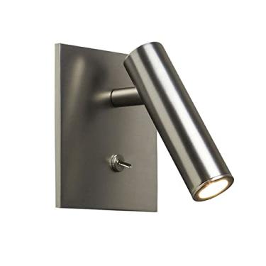 Imagem de Luminária de cabeceira de parede com interruptor e cabeça ajustável, LED de 3W, embutida na parede, ideal para quartos, dormitórios, salas de estar e trailers, 3000K.