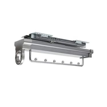 Imagem de Hhsdyl Varão Roupeiro Desmontável, Suporte Calças Extensível para Roupeiro Varões Roupeiro Suporte Telescópico para Calças Organizador Calças Roupas Armário,Silver,6 beads