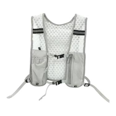 Imagem de simhoa Mochila de hidratação, colete de corrida, bolsa de água com faixa refletora para mochilão, Cinza