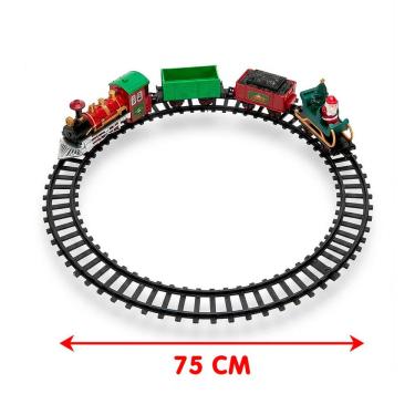 Imagem de Locomotiva Trem Árvore Natal Trilho Elétrico Musical De 75cm