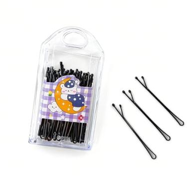 Imagem de 30 peças/caixa de grampos de cabelo preto curvados, grampos de cabelo curvados de metal para meninas, acessórios de grampos de cabelo antiderrapantes para penteados grossos finos finos encaracolados