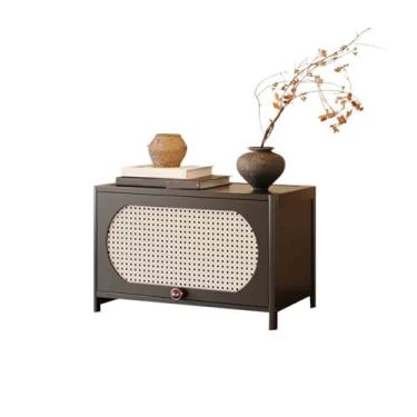 Imagem de hezhuhe2258 Aparador de sala de jantar pequeno aparador de canto baixo estante de livros para sala de estar com gavetas