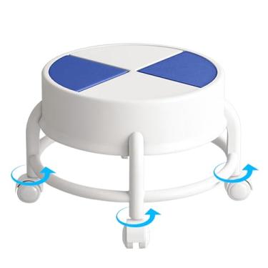 Imagem de Banco de rolamento de baixa altura, cadeira de banco de roda com assento de baixo,Assento para cadeira de rodas | Banqueta móvel resistente de baixo rolamento com rodas giratórias de 360°, gir